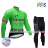 Set Langarmtrikot + Radhose Lange 2017 Astana Pro Team Kinder Winter Thermal Fleece N002